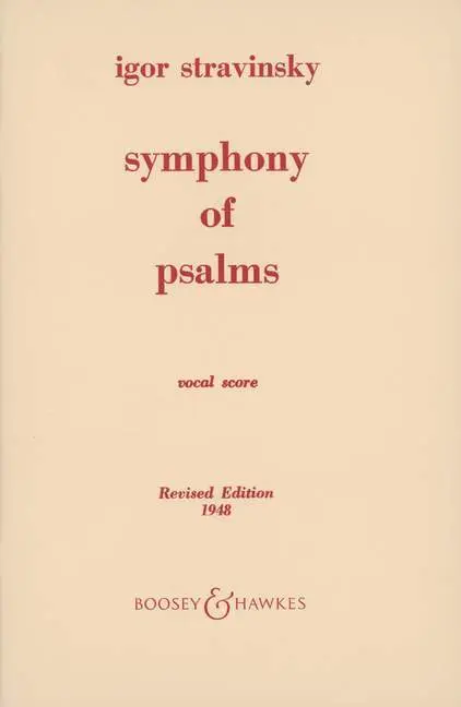 Cover: 9790060027178 | Psalmensymphonie | Igor Strawinsky | Broschüre | 36 S. | Latein | 1997