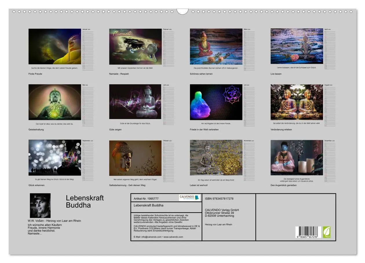 Bild: 9783457817278 | Lebenskraft Buddha (Wandkalender 2026 DIN A2 quer), CALVENDO...