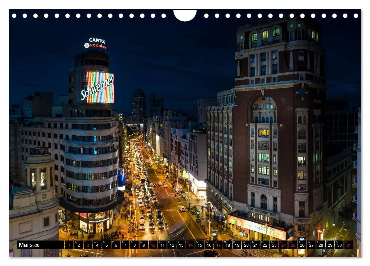 Bild: 9783457987278 | Madrid bei Nacht (Wandkalender 2026 DIN A4 quer), CALVENDO...
