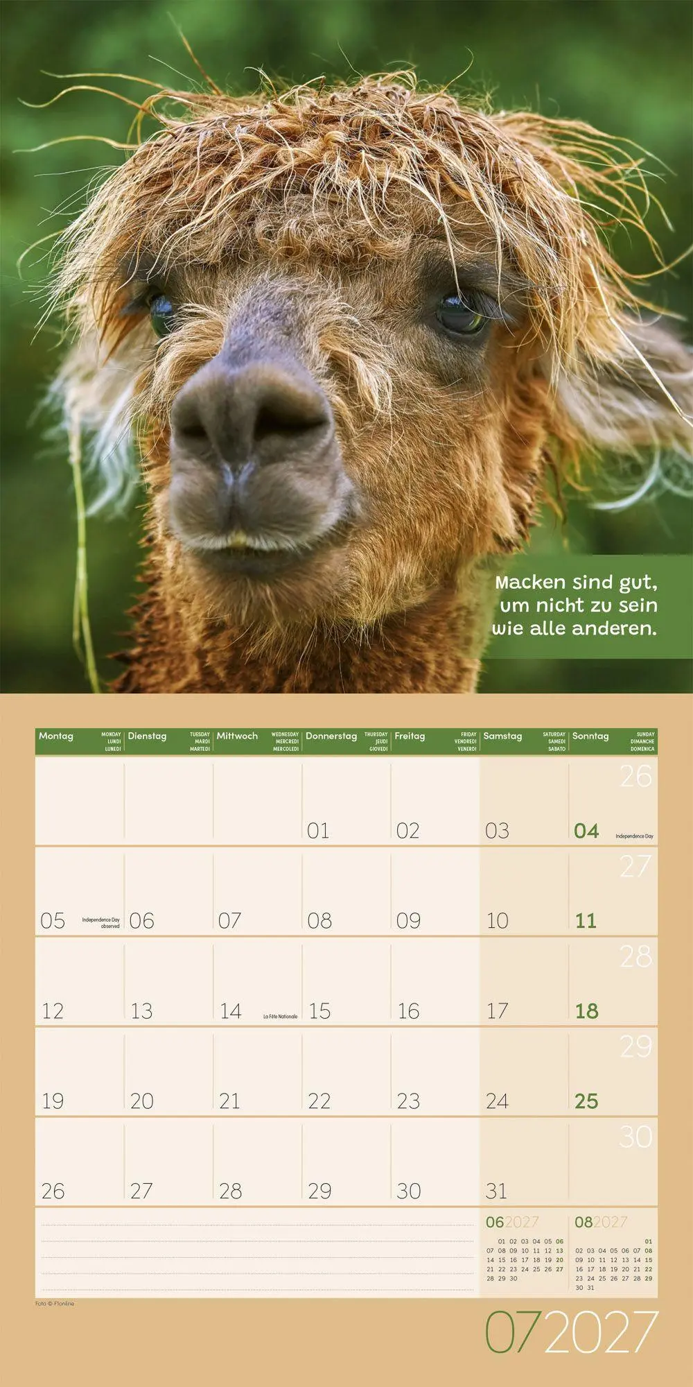 Bild: 9783838447278 | No Drama, Lama Kalender 2027 - 30x30 - Art12 | GmbH | Kalender | 28 S.