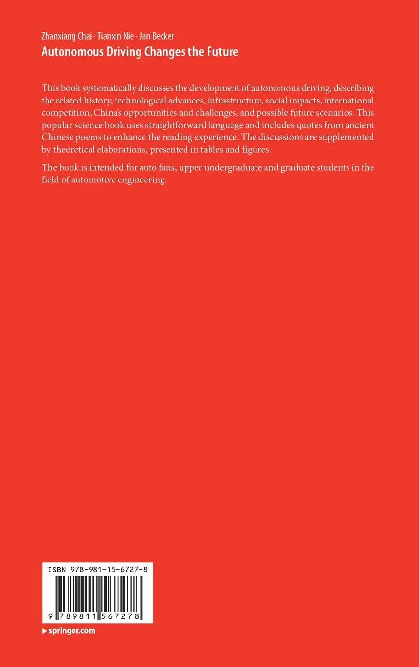 Rückseite: 9789811567278 | Autonomous Driving Changes the Future | Zhanxiang Chai (u. a.) | Buch