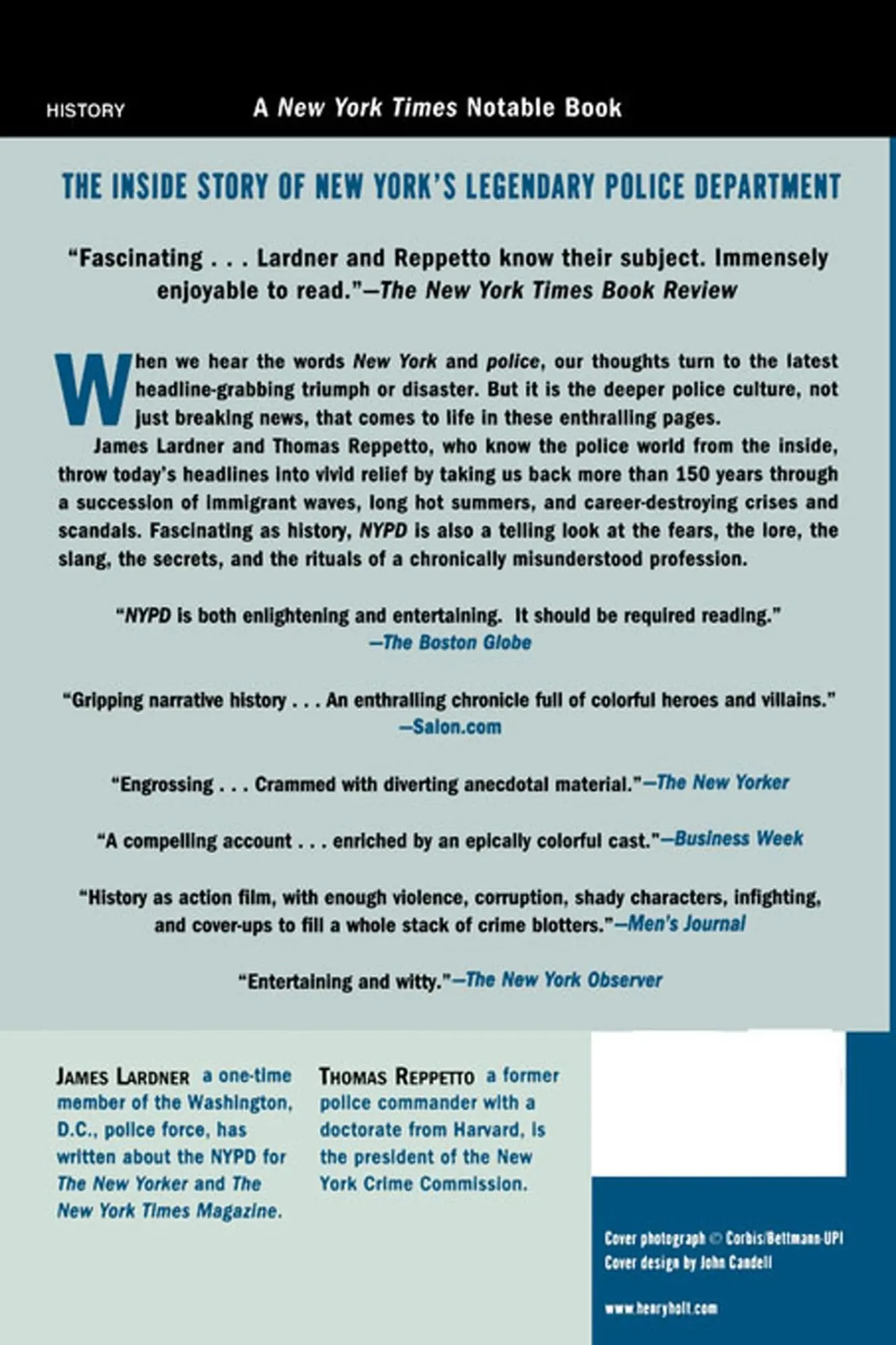 Rückseite: 9780805067378 | NYPD | James Lardner (u. a.) | Taschenbuch | Kartoniert / Broschiert