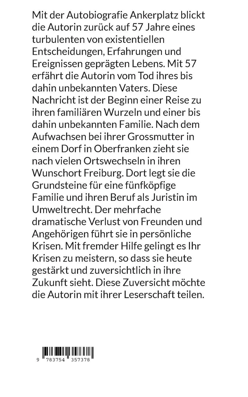 Rückseite: 9783754357378 | ankerplatz | Autobiographie | Carolin Schmidt | Taschenbuch | 274 S.