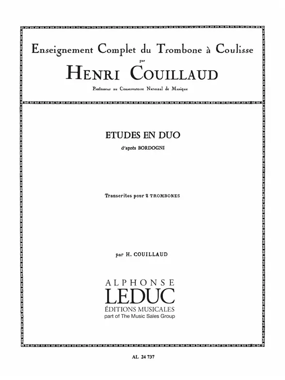 Cover: 9790046247378 | Études en duo pour 2 trombones partition | Henri Couillaud | Buch