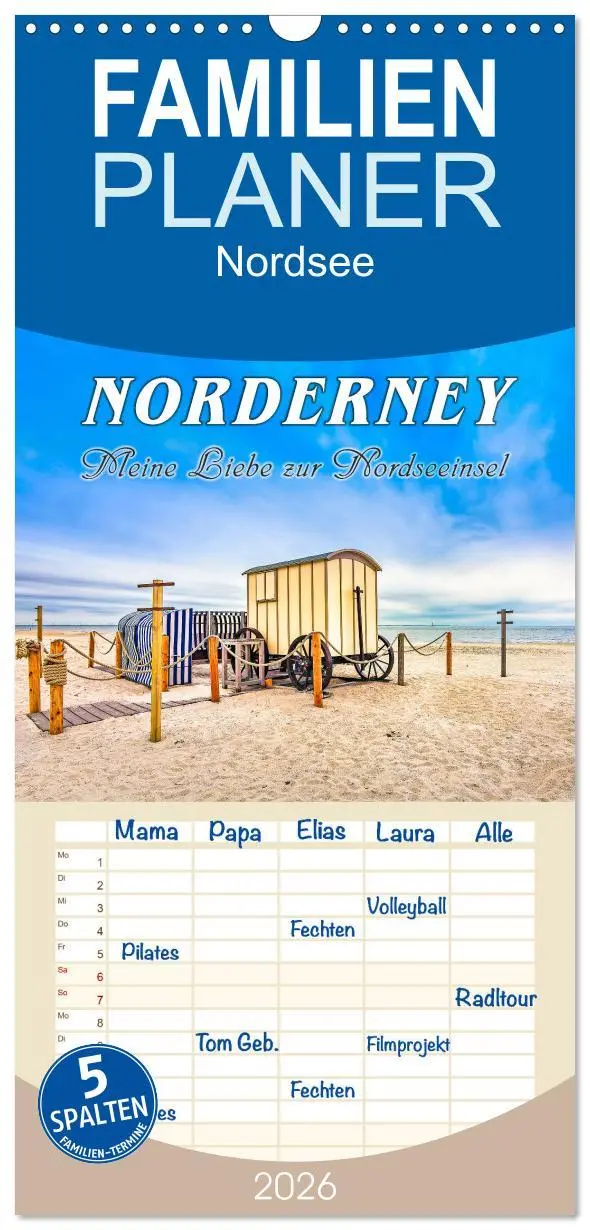 Cover: 9783516507478 | Familienplaner 2026 - NORDERNEY - Meine Liebe zur Nordseeinsel mit...