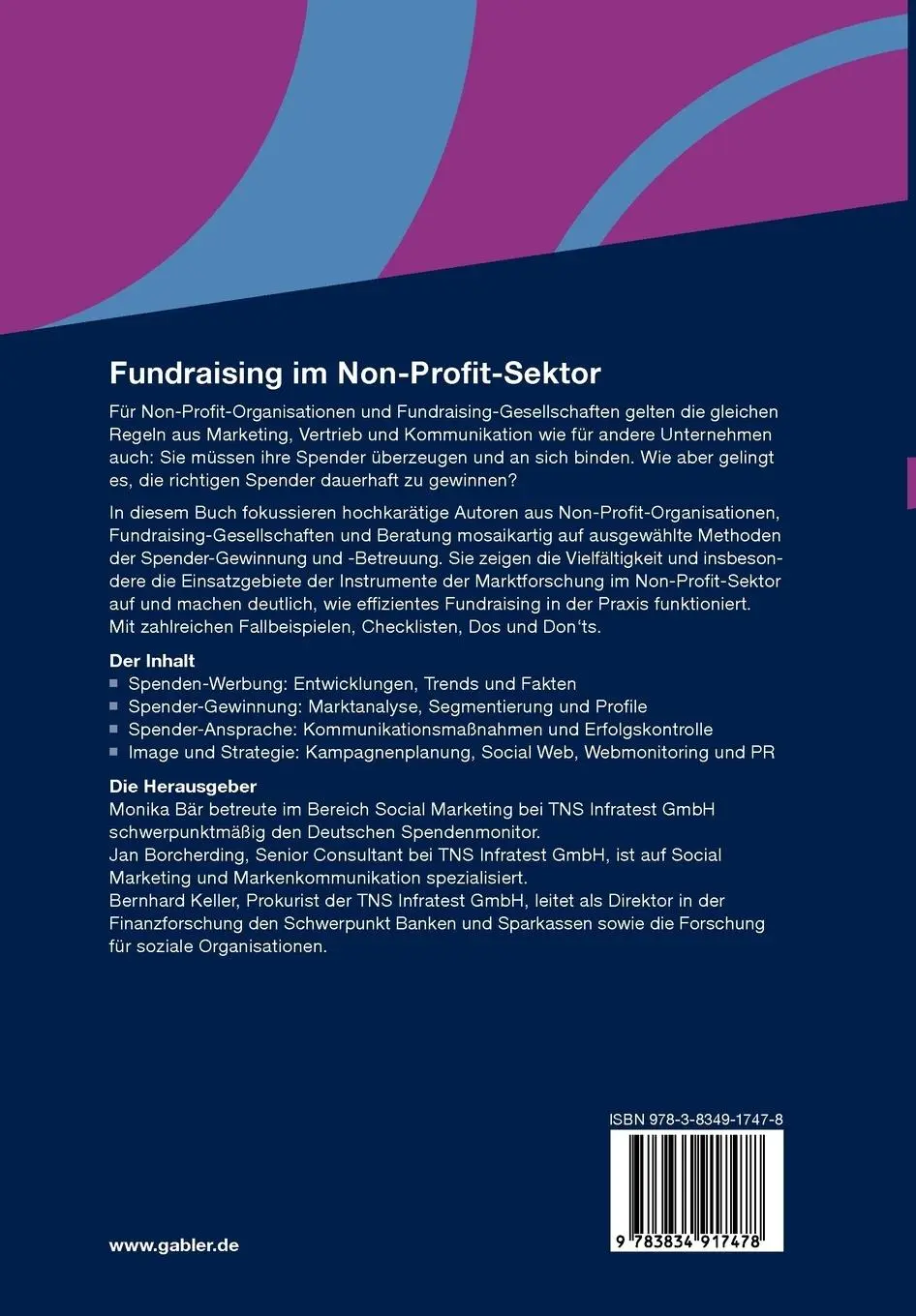 Rückseite: 9783834917478 | Fundraising im Non-Profit-Sektor | Bernhard Keller (u. a.) | Buch