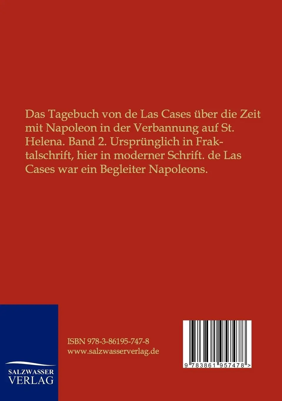 Rückseite: 9783861957478 | Napoleon I. - Tagebuch von St. Helena | Band 2 | Cases | Taschenbuch