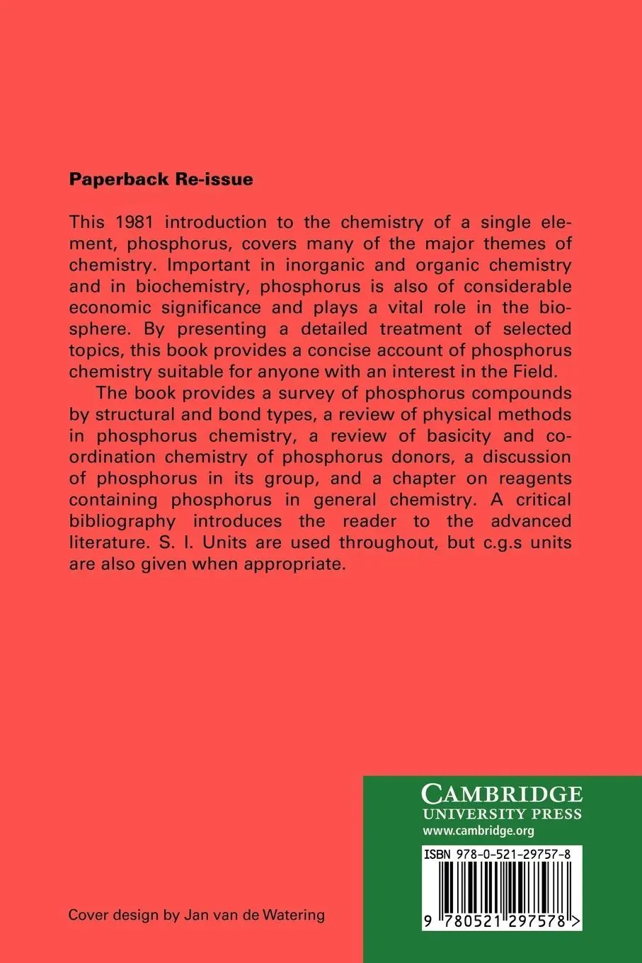 Rückseite: 9780521297578 | Introduction to Phosphorous Chemistry | Harold Goldwhite | Taschenbuch