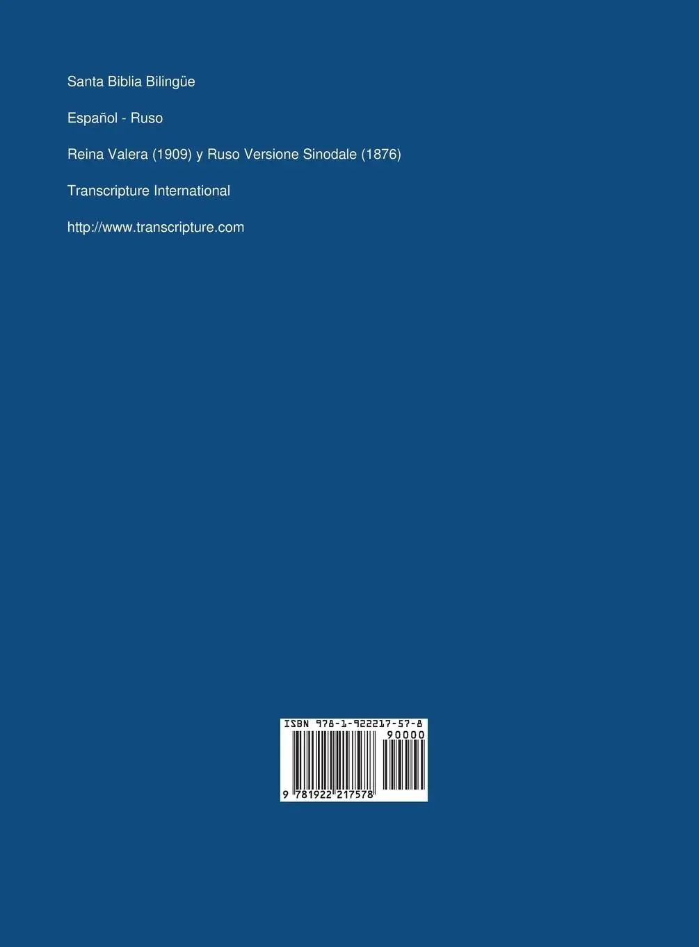 Rückseite: 9781922217578 | Santa Biblia Bilingue, Espanol - Ruso | Transcripture International