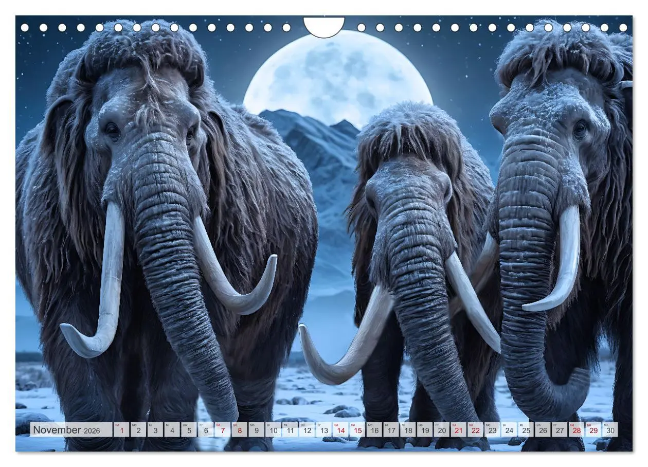 Bild: 9783457337578 | Im urzeitlichen Reich des Mammuts (Wandkalender 2026 DIN A4 quer),...