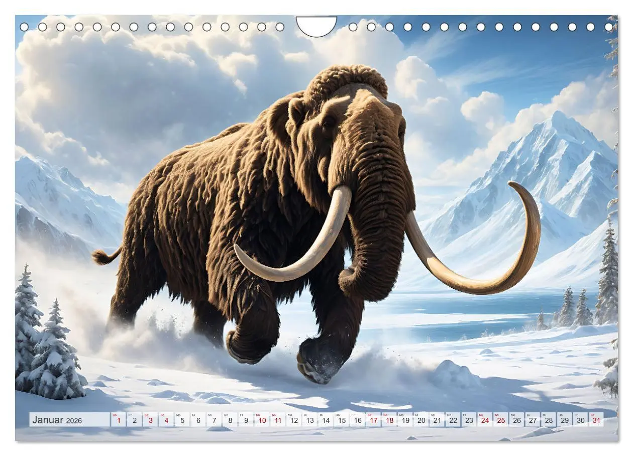 Bild: 9783457337578 | Im urzeitlichen Reich des Mammuts (Wandkalender 2026 DIN A4 quer),...