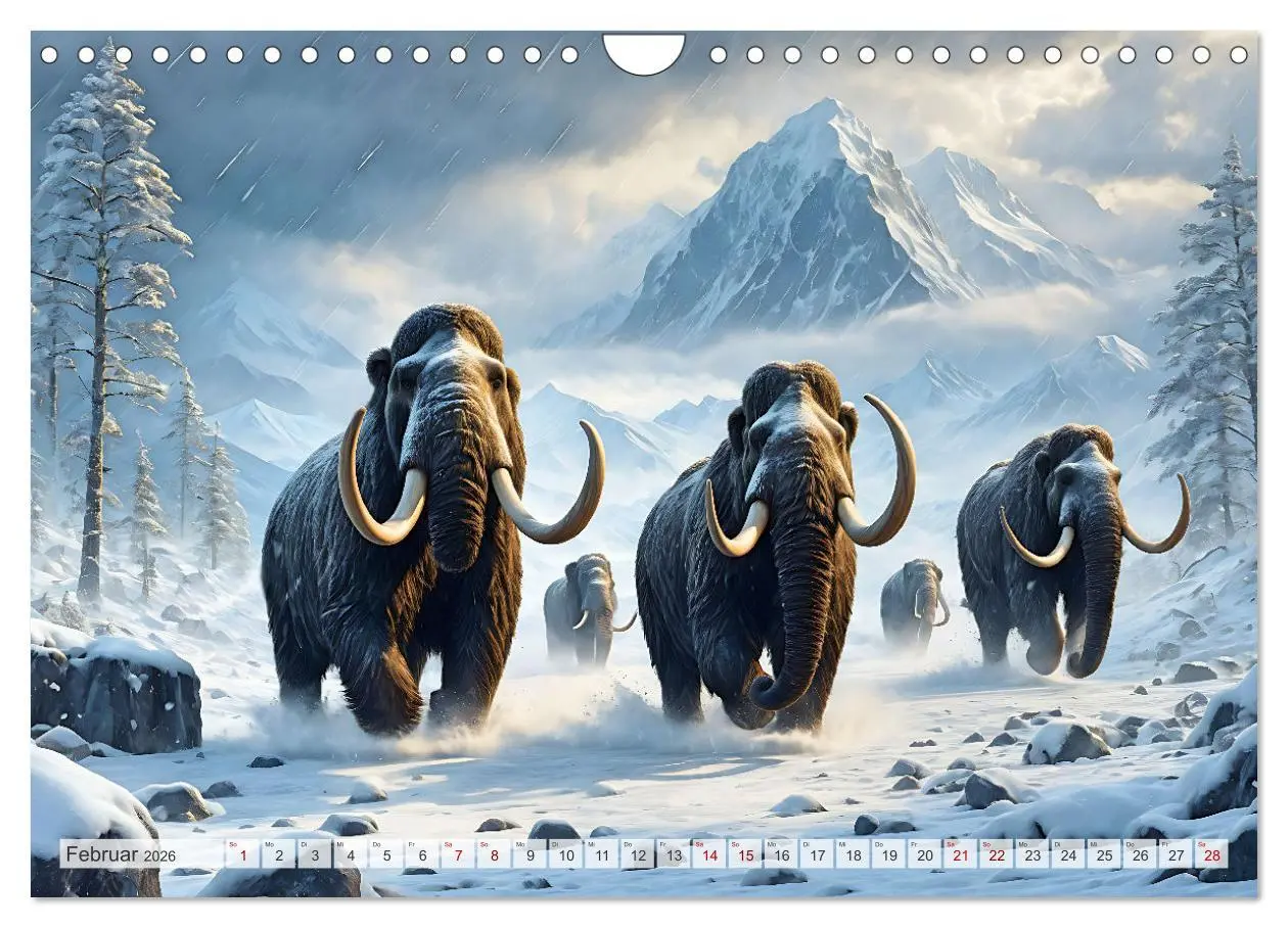 Bild: 9783457337578 | Im urzeitlichen Reich des Mammuts (Wandkalender 2026 DIN A4 quer),...