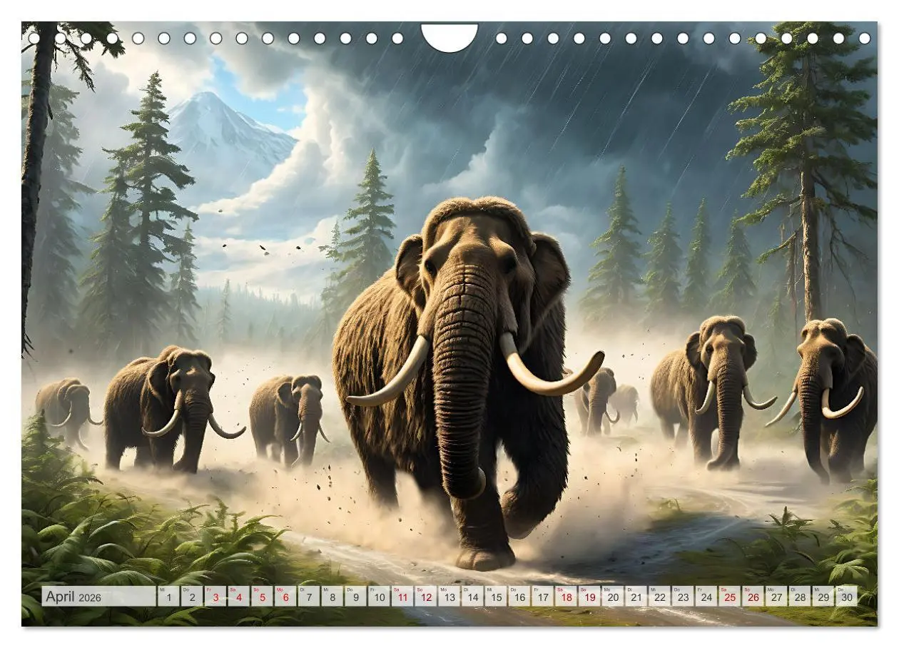 Bild: 9783457337578 | Im urzeitlichen Reich des Mammuts (Wandkalender 2026 DIN A4 quer),...