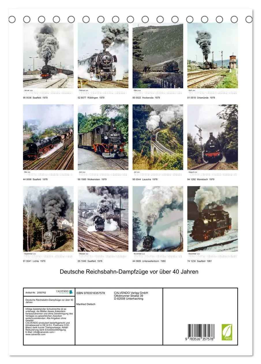 Bild: 9783516357578 | Deutsche Reichsbahn-Dampfzüge vor über 40 Jahren (Tischkalender...