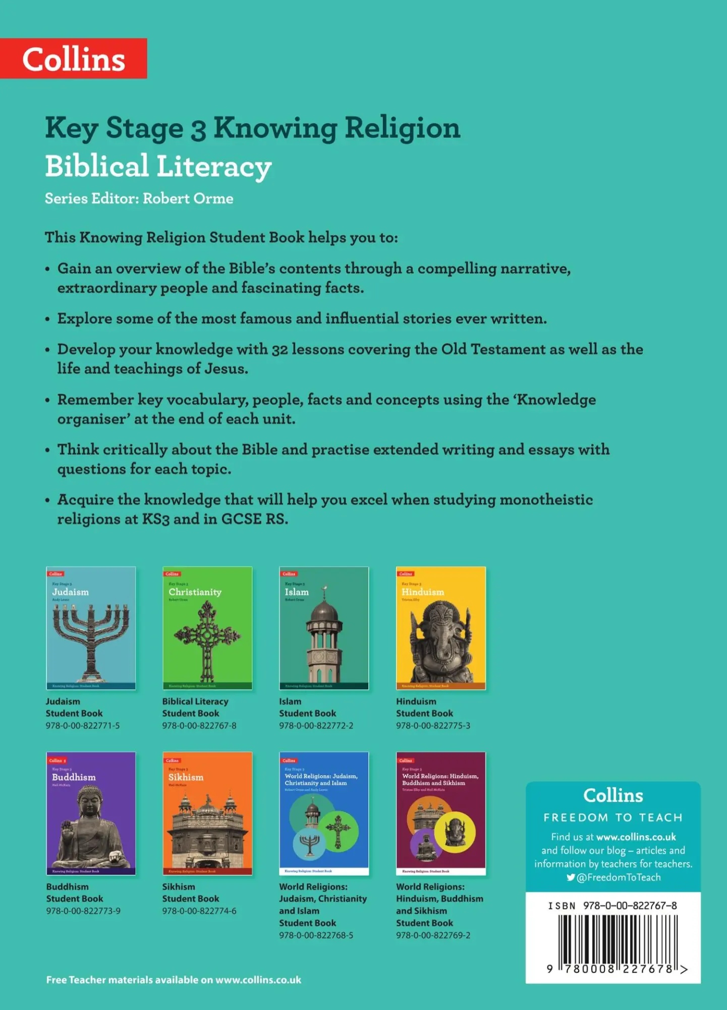 Rückseite: 9780008227678 | Ks3 Knowing Religion - Biblical Literacy | Collins Uk | Taschenbuch