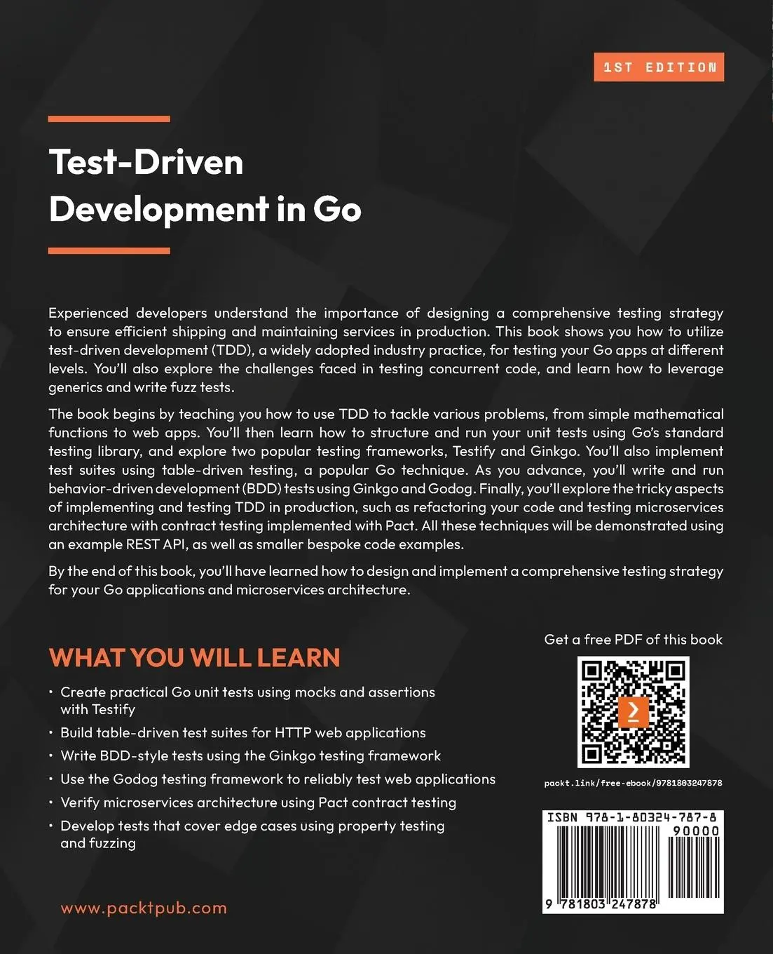 Rückseite: 9781803247878 | Test-Driven Development in Go | Adelina Simion | Taschenbuch | 2023