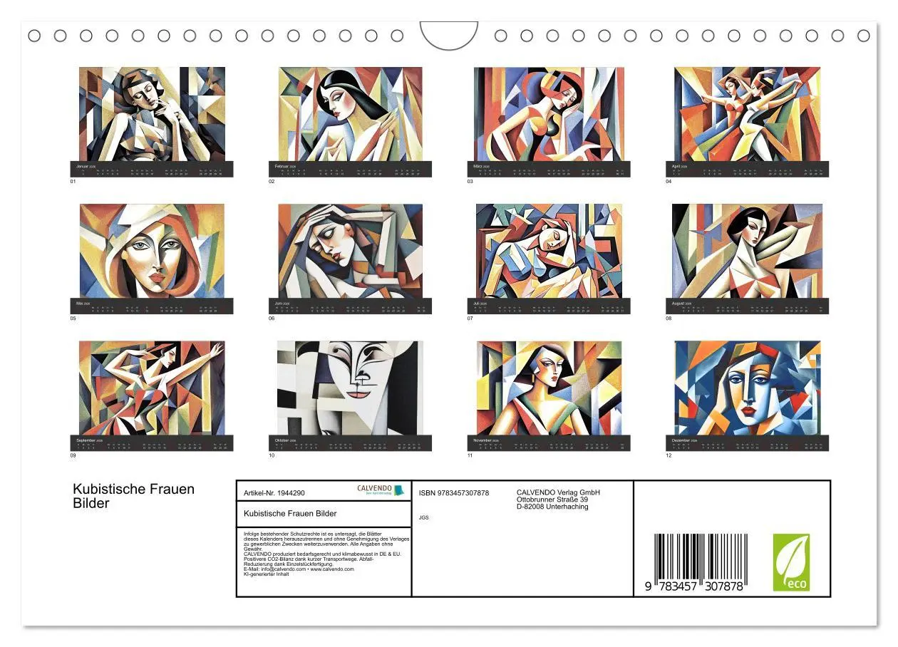 Bild: 9783457307878 | Kubistische Frauen Bilder (Wandkalender 2026 DIN A4 quer), CALVENDO...