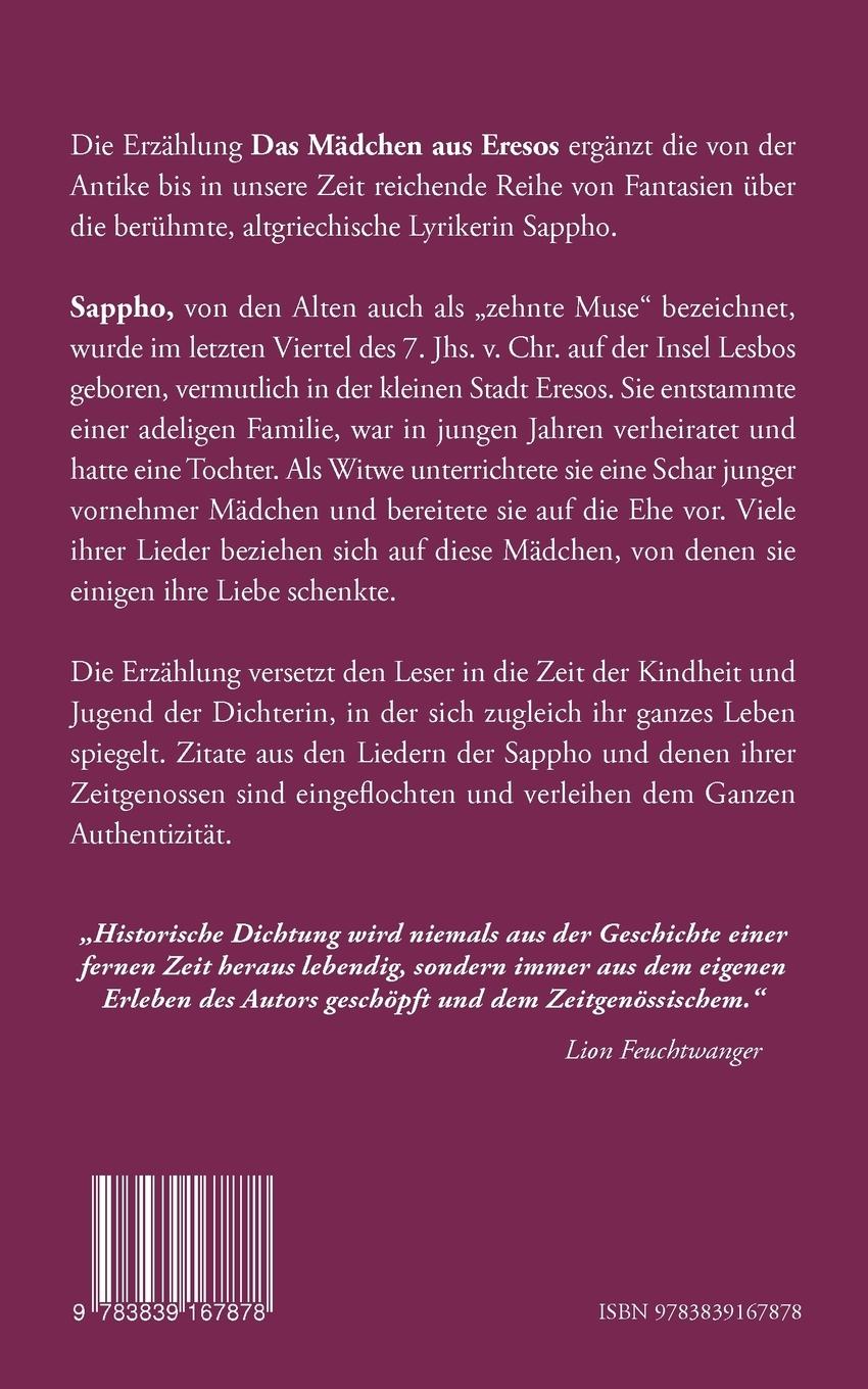 Rückseite: 9783839167878 | Das Mädchen aus Eresos | Heinrich B. Siedentopf | Taschenbuch | 136 S.