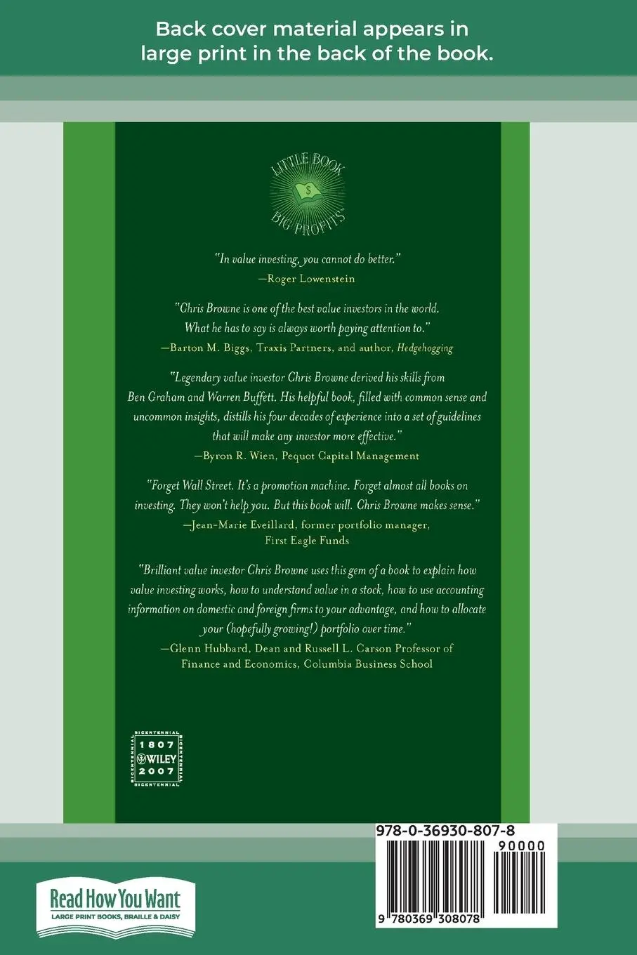 Rückseite: 9780369308078 | The Little Book of Value Investing | Lowenstein | Taschenbuch | 2010