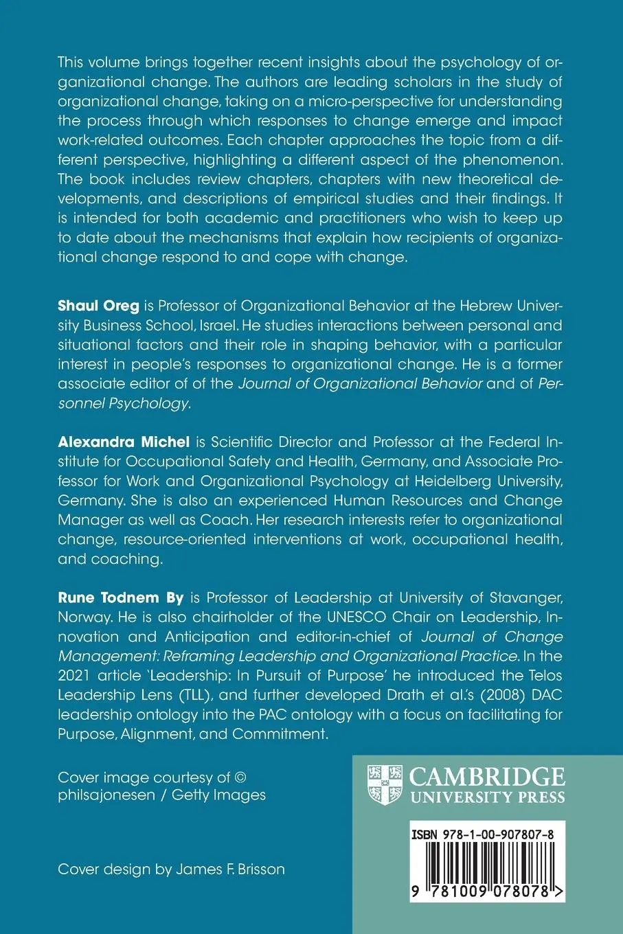 Rückseite: 9781009078078 | The Psychology of Organizational Change | Shaul Oreg (u. a.) | Buch
