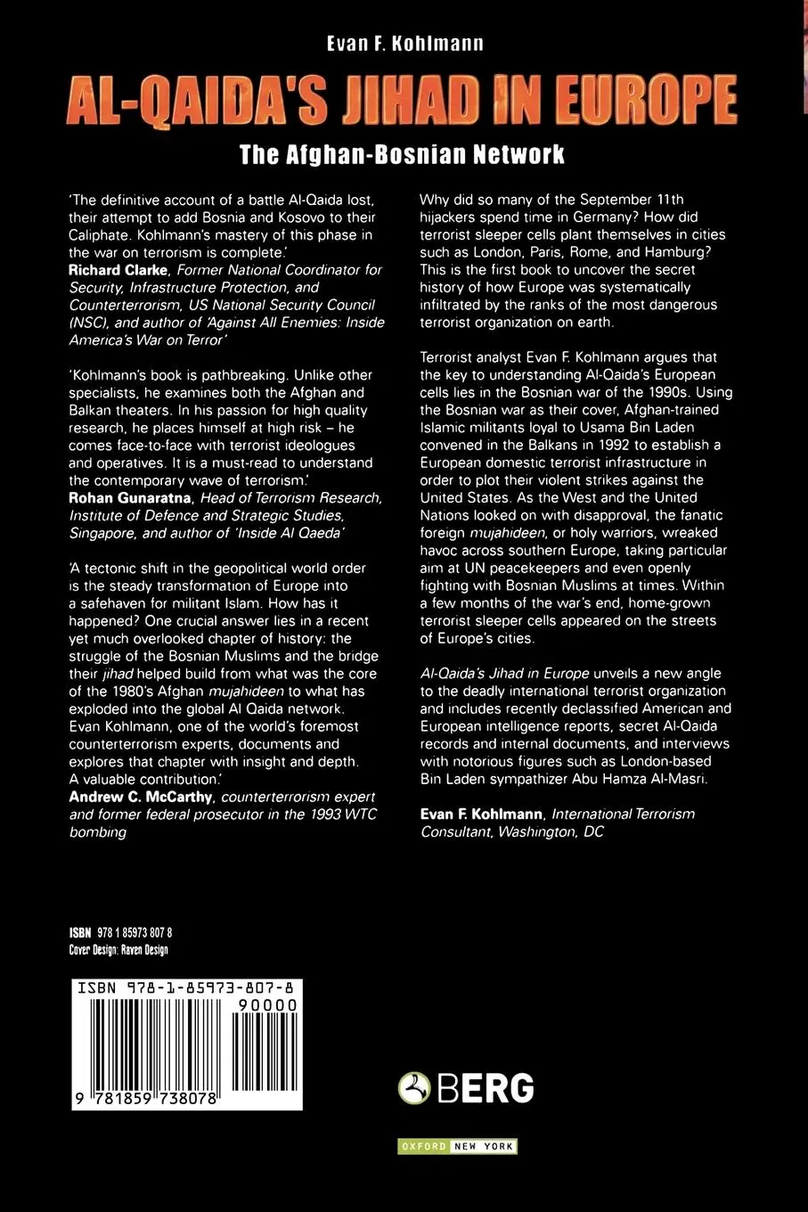 Rückseite: 9781859738078 | Al-Qaida's Jihad in Europe | The Afghan-Bosnian Network | Kohlmann