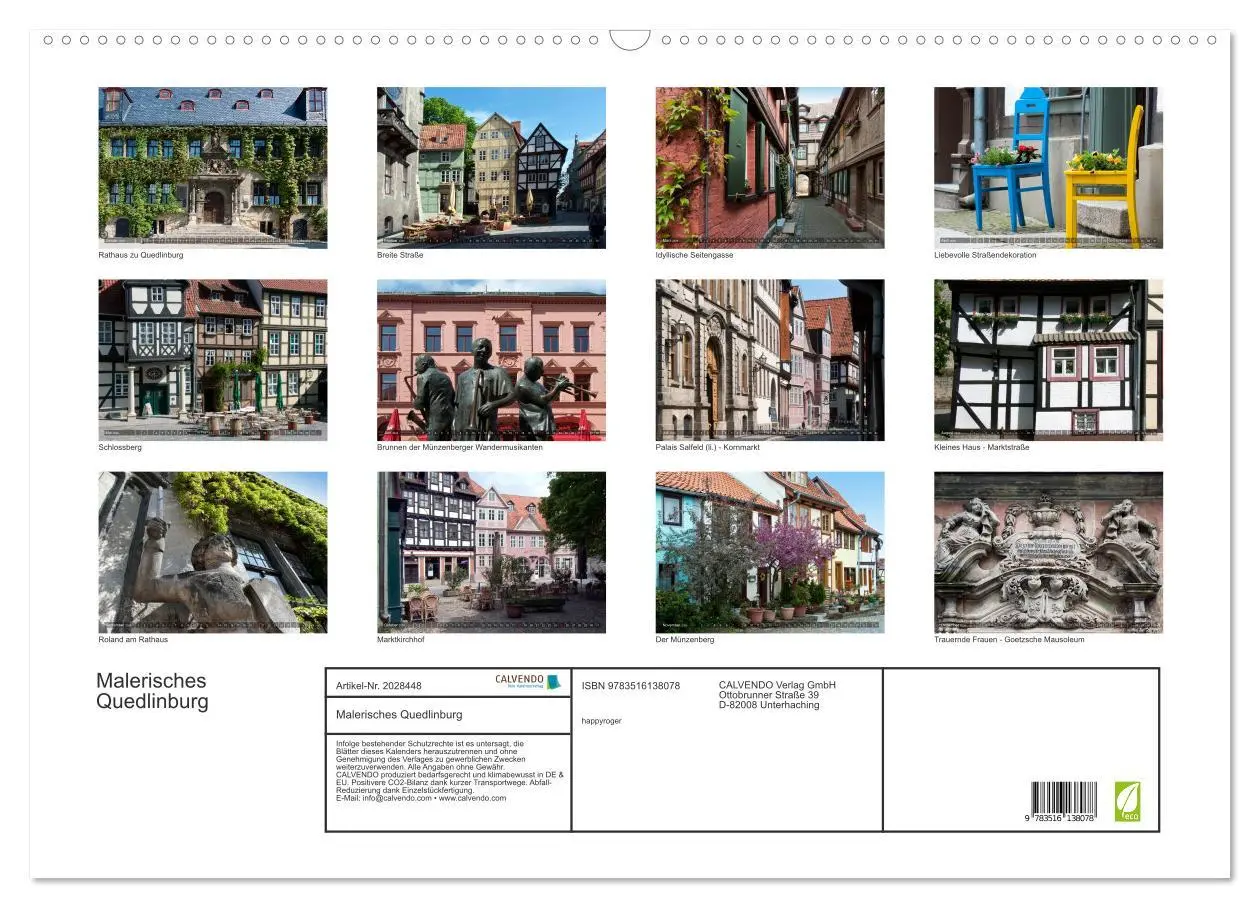 Bild: 9783516138078 | Malerisches Quedlinburg (Wandkalender 2026 DIN A2 quer), CALVENDO...