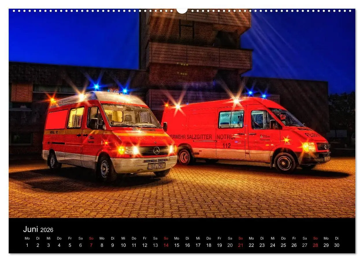 Bild: 9783516208078 | Einsatzfahrzeuge (Wandkalender 2026 DIN A2 quer), CALVENDO...