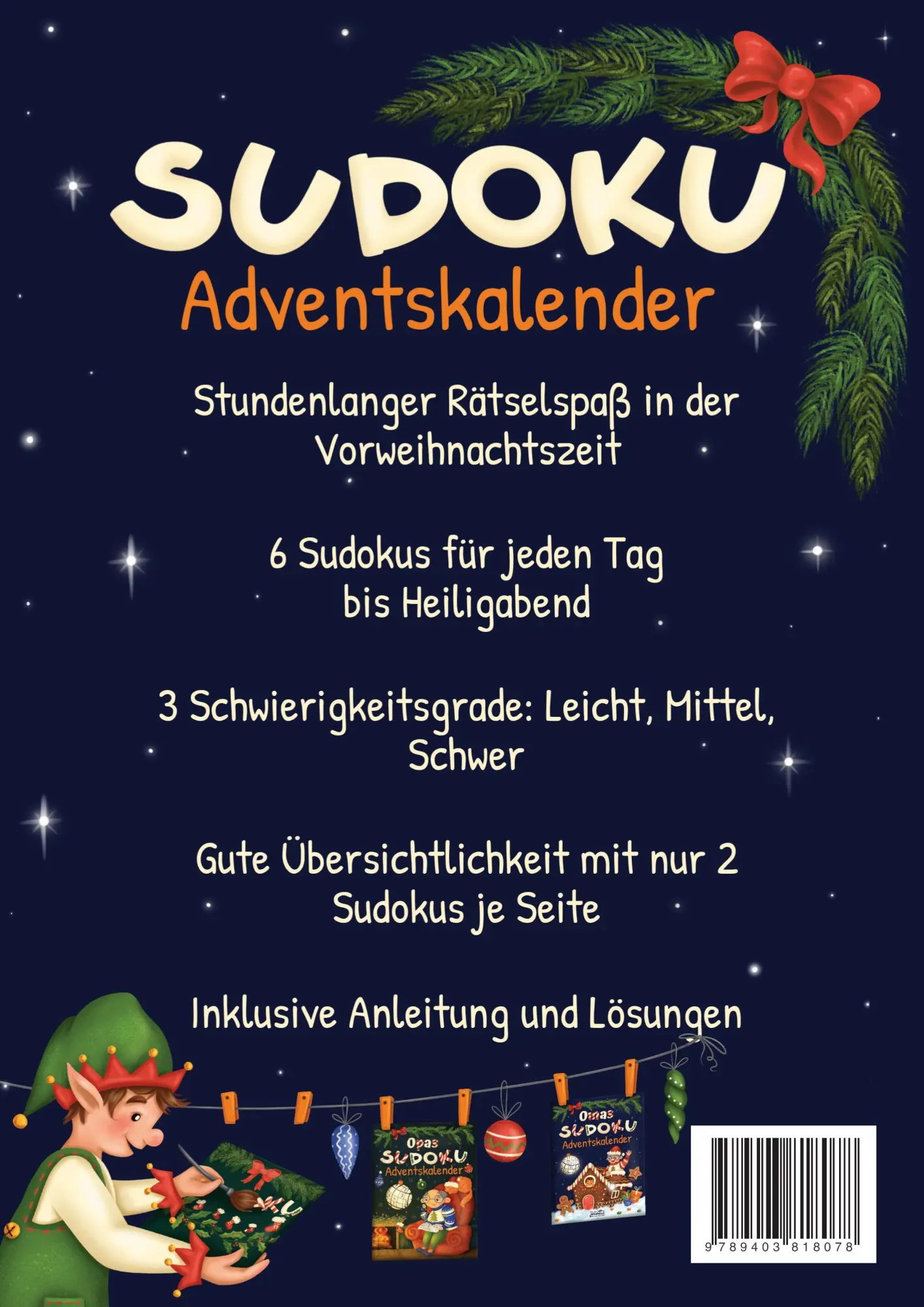 Rückseite: 9789403818078 | Sudoku Adventskalender | Rätsel Werft | Taschenbuch | Deutsch | 2026