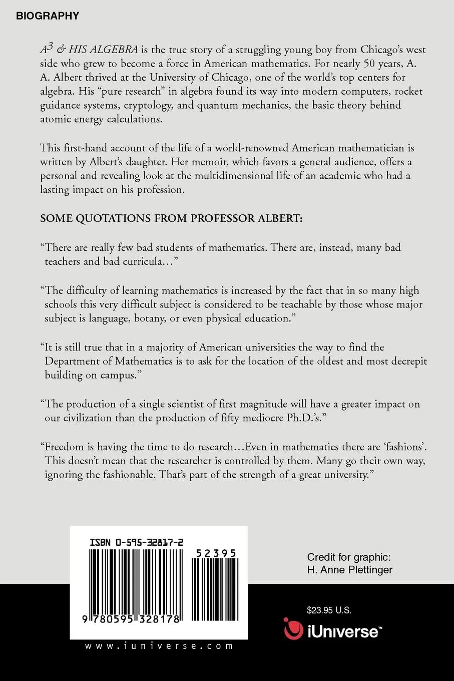 Rückseite: 9780595328178 | A3 &amp; His Algebra | Nancy E. Albert | Taschenbuch | Englisch | 2005