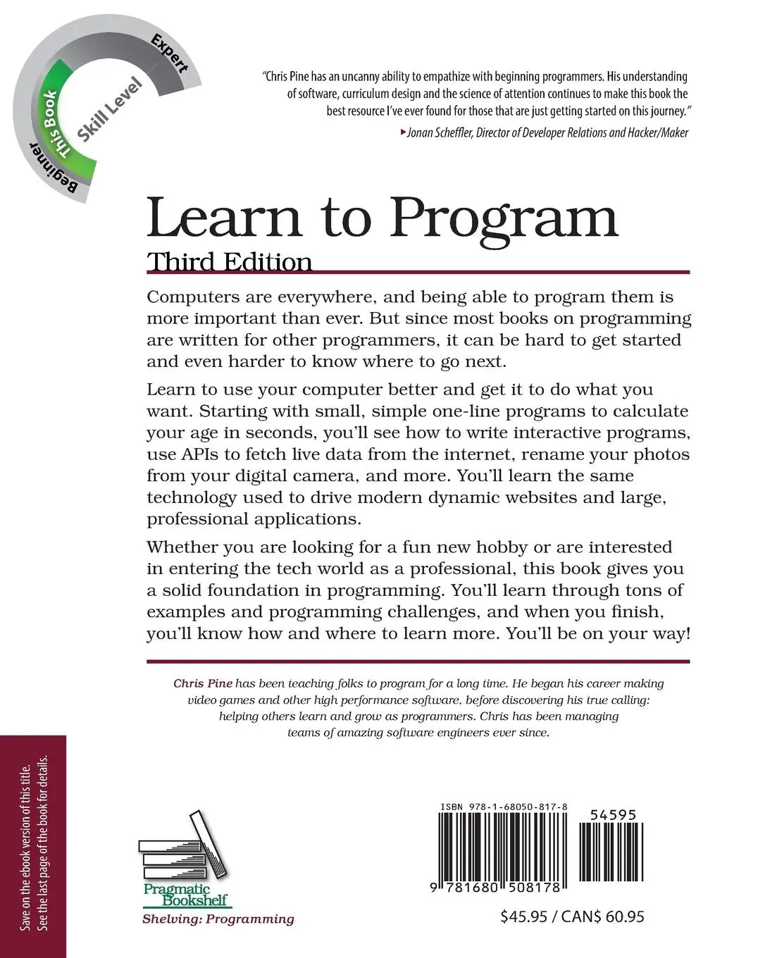 Rückseite: 9781680508178 | Learn to Program | Chris Pine | Taschenbuch | Englisch | 2021