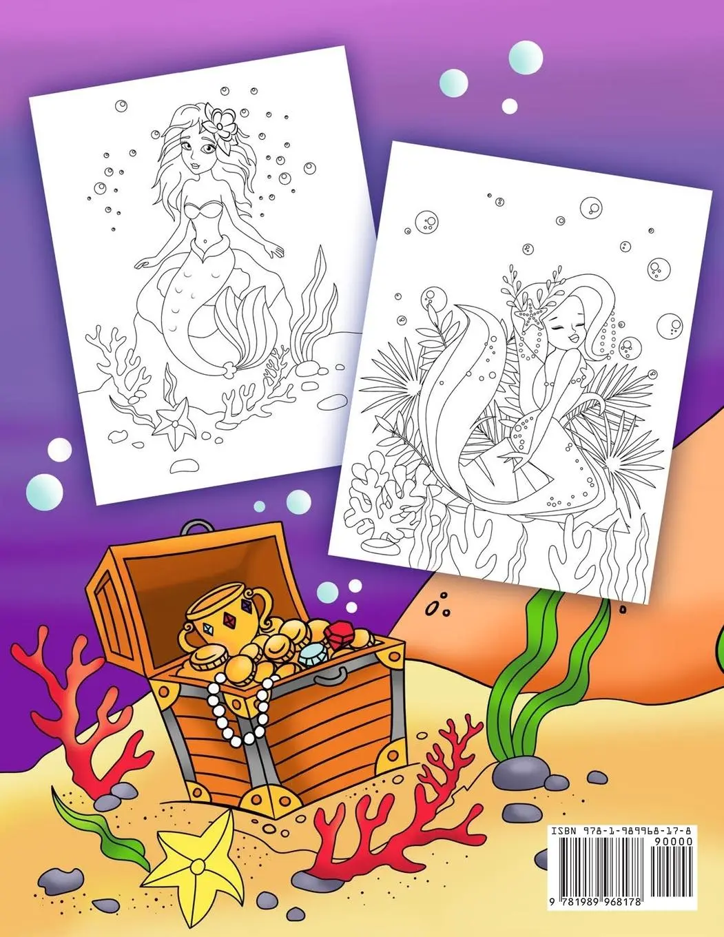 Rückseite: 9781989968178 | Mermaid Coloring Book | Harper Hall | Taschenbuch | Englisch | 2020
