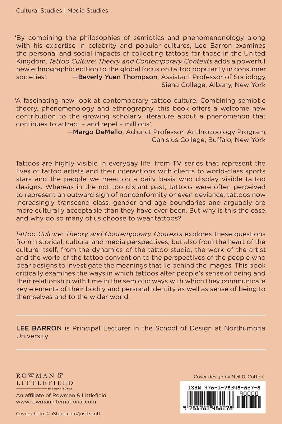 Rückseite: 9781783488278 | Tattoo Culture | Theory and Contemporary Contexts | Lee Barron | Buch
