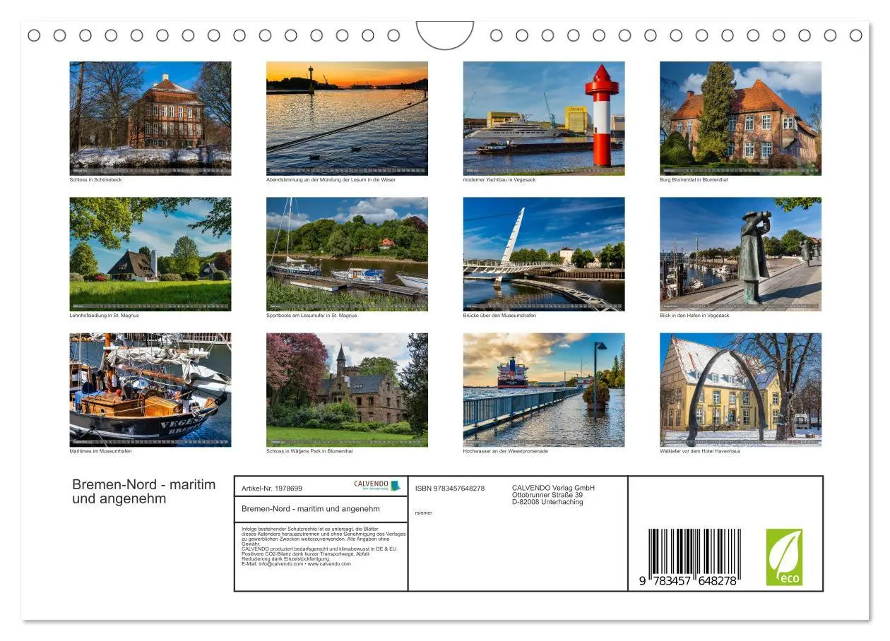 Bild: 9783457648278 | Bremen-Nord - maritim und angenehm (Wandkalender 2026 DIN A4 quer),...