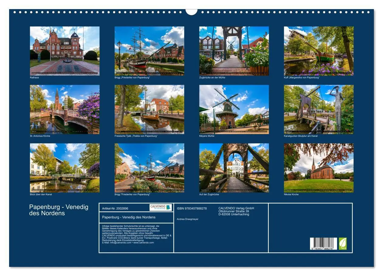 Bild: 9783457888278 | Papenburg - Venedig des Nordens (Wandkalender 2026 DIN A2 quer),...