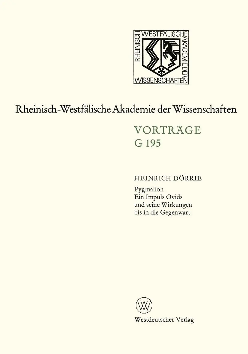 Cover: 9783663018278 | Pygmalion. Ein Impuls Ovids und seine Wirkungen bis in die Gegenwart