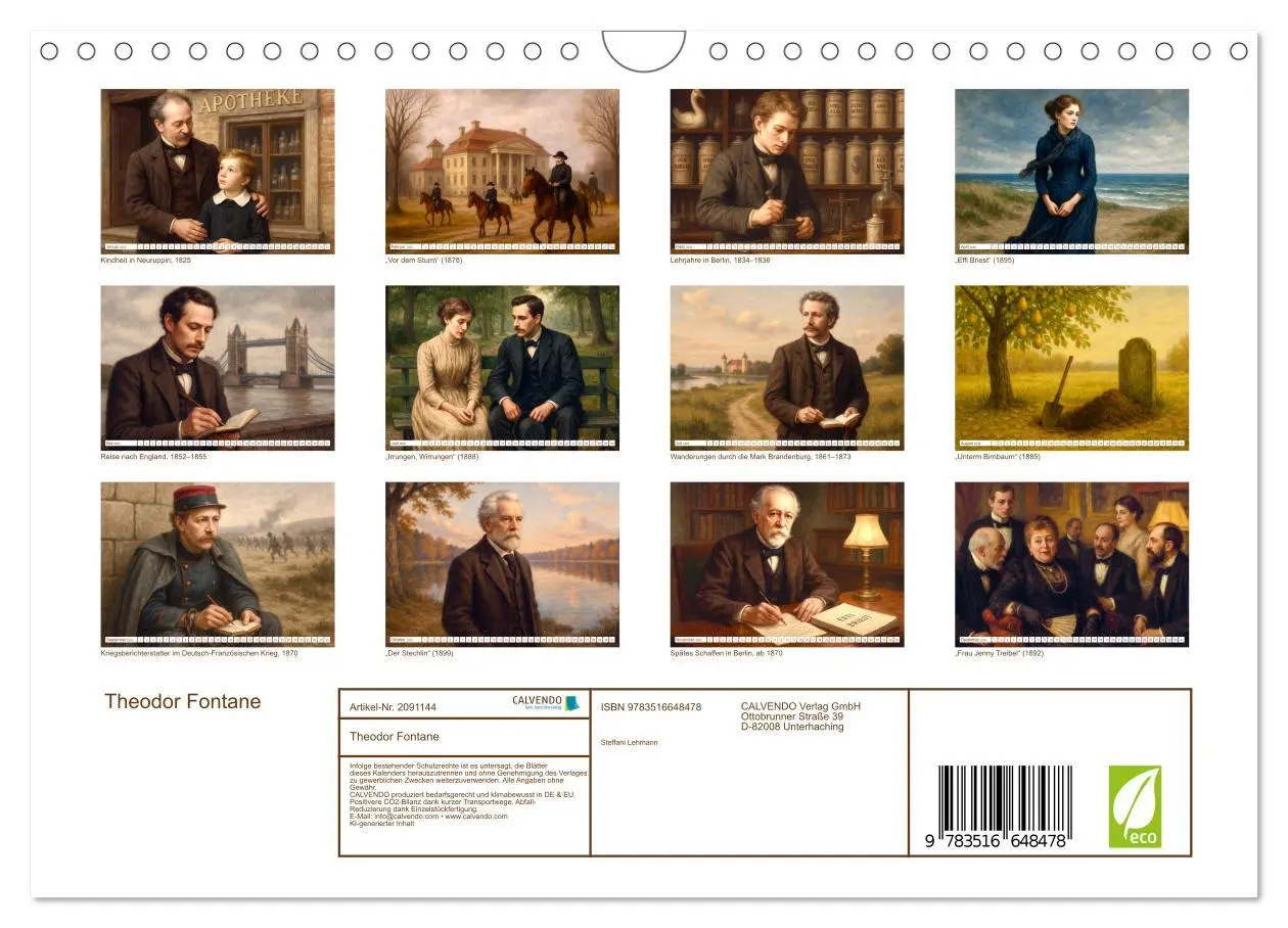 Bild: 9783516648478 | Theodor Fontane (Wandkalender 2026 DIN A4 quer), CALVENDO...