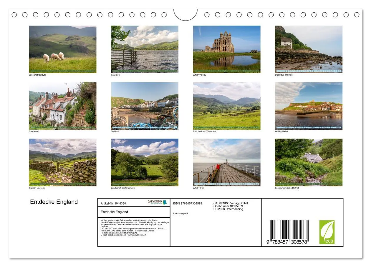 Bild: 9783457308578 | Entdecke England (Wandkalender 2026 DIN A4 quer), CALVENDO...