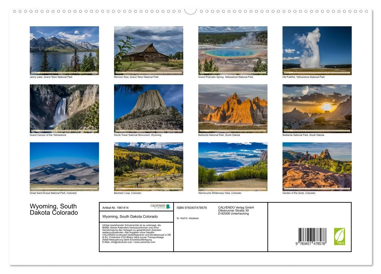 Bild: 9783457478578 | Wyoming, South Dakota Colorado (hochwertiger Premium Wandkalender...