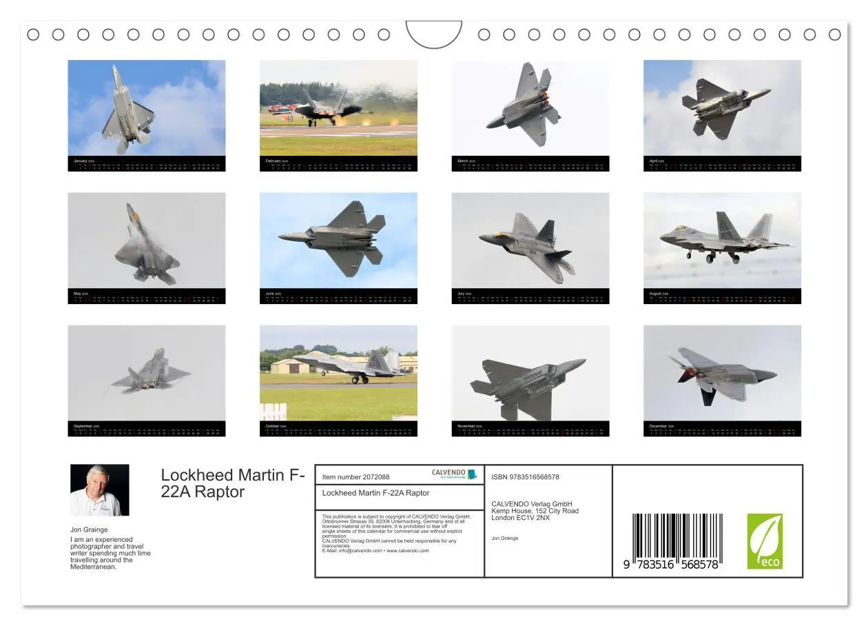 Bild: 9783516568578 | Lockheed Martin F-22A Raptor (Wall Calendar 2026 DIN A4 landscape),...