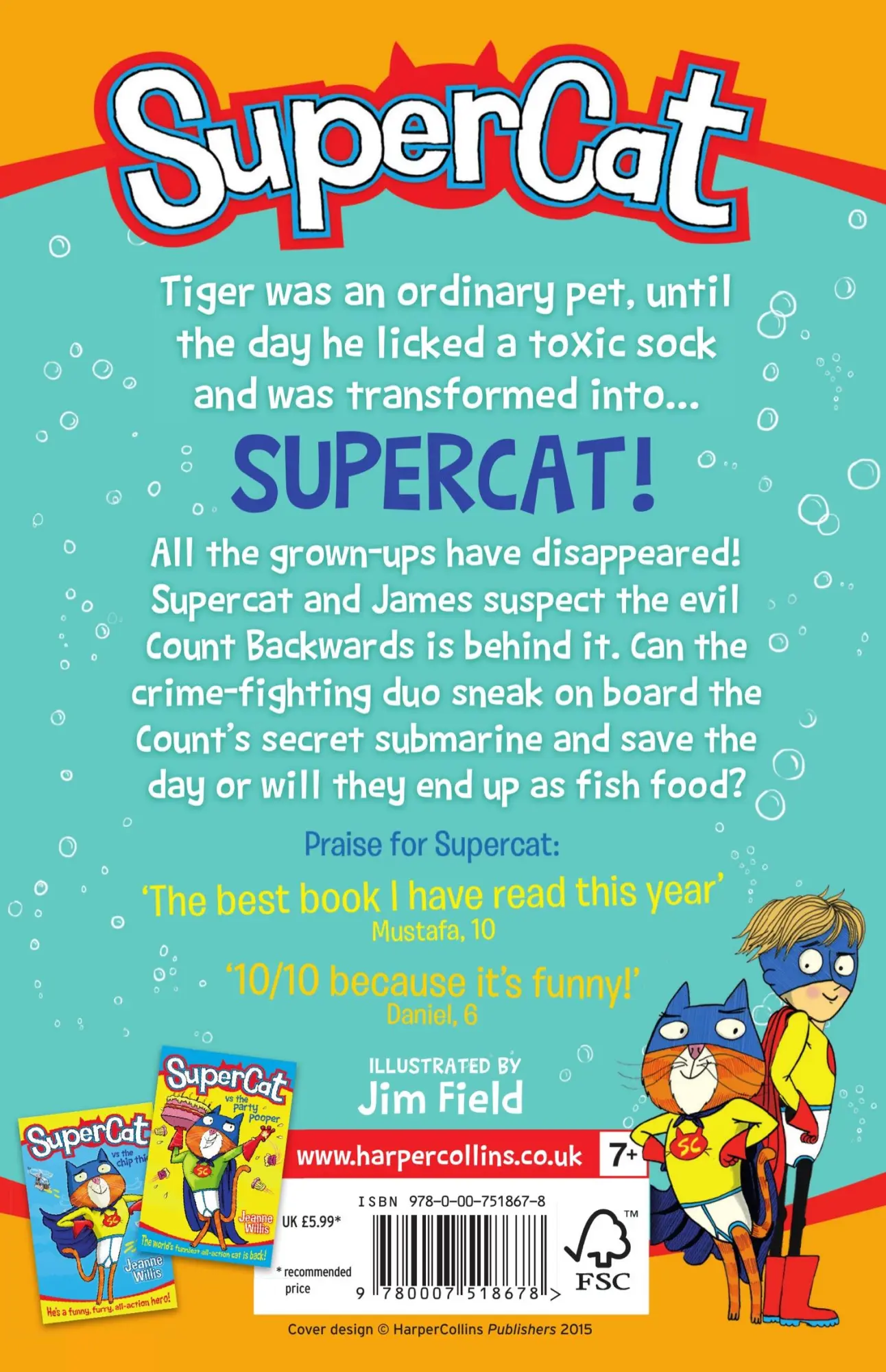 Rückseite: 9780007518678 | Supercat vs the Pesky Pirate | Jeanne Willis | Taschenbuch | Englisch