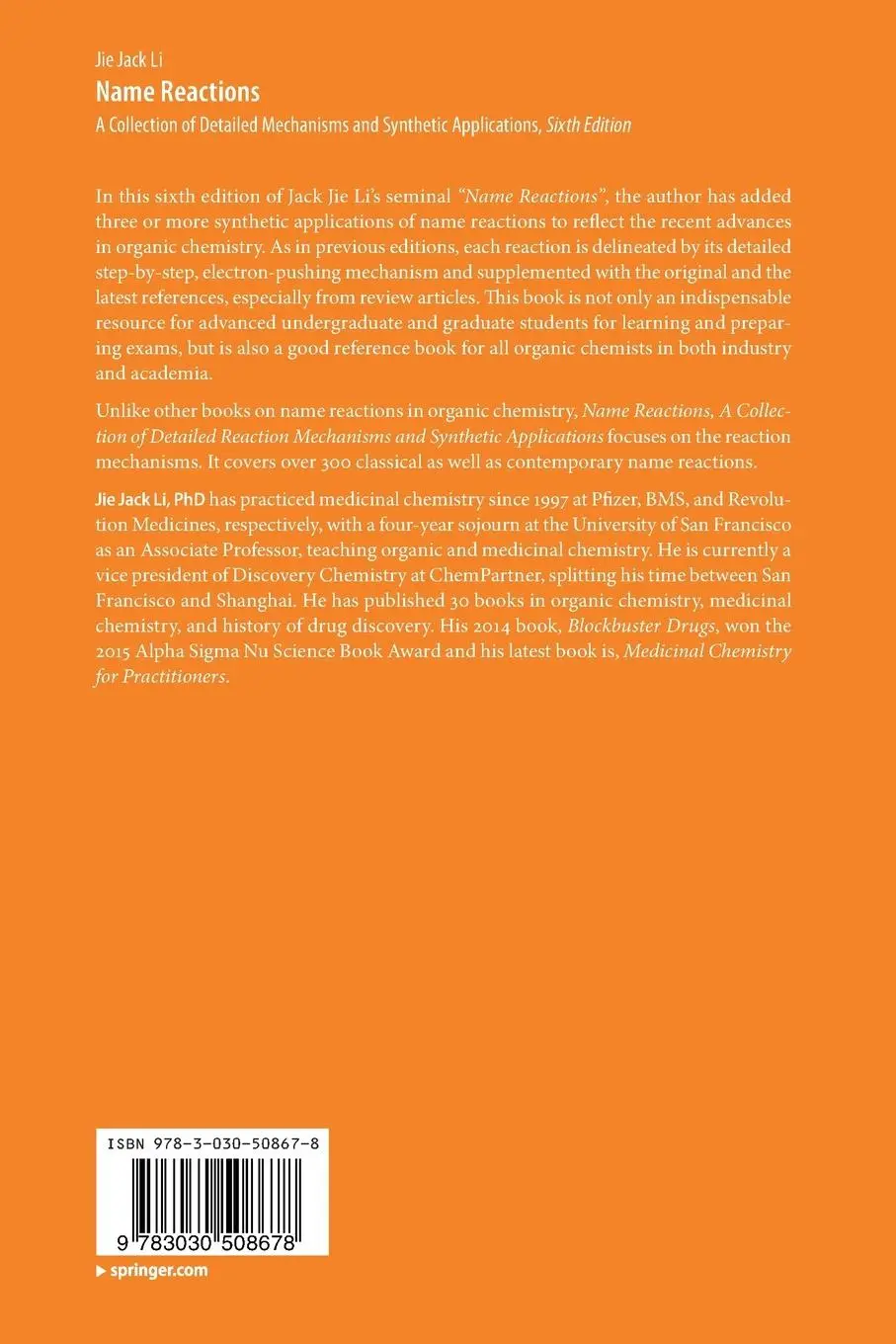 Rückseite: 9783030508678 | Name Reactions | Jie Jack Li | Taschenbuch | Paperback | xxii | 2022