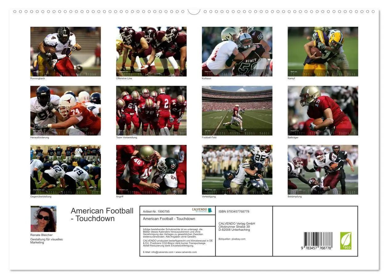 Bild: 9783457768778 | American Football - Touchdown (hochwertiger Premium Wandkalender...