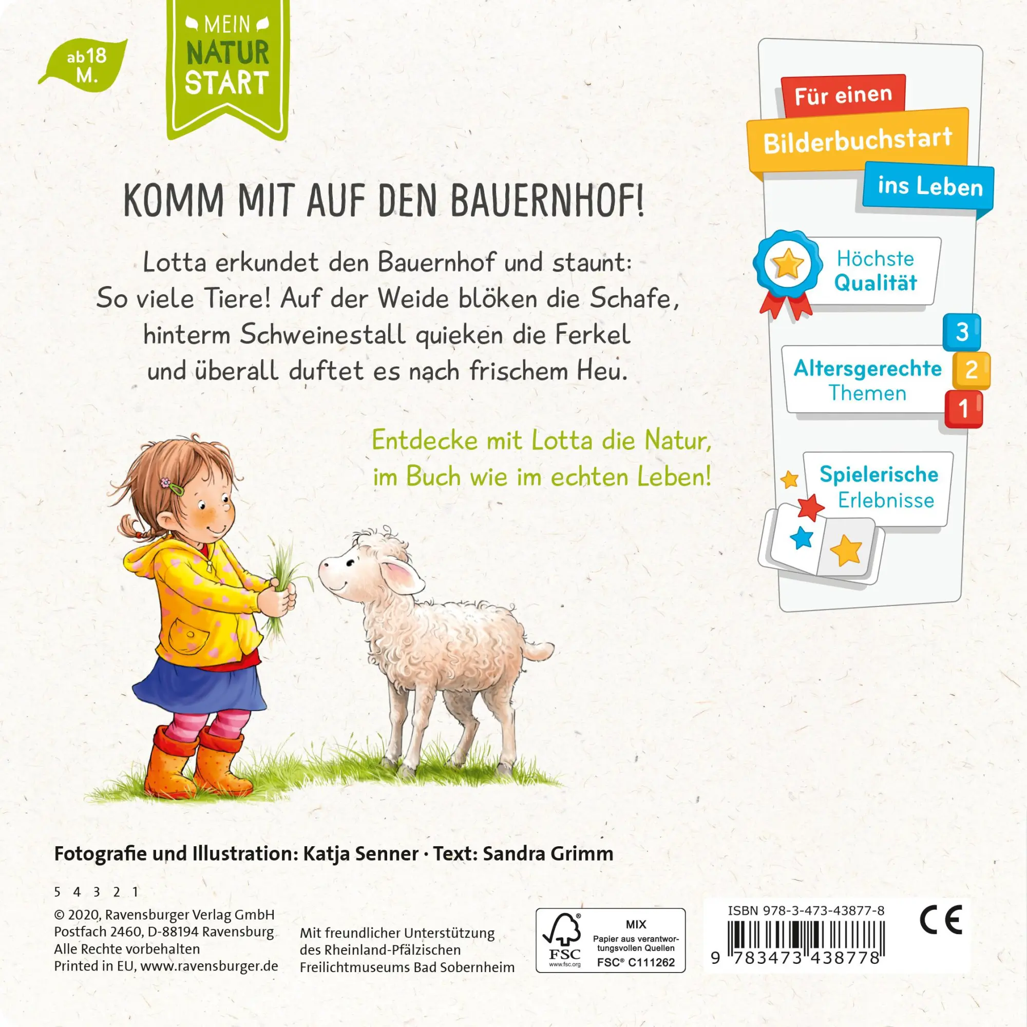 Rückseite: 9783473438778 | Lotta entdeckt die Welt: Auf dem Bauernhof | Sandra Grimm | Buch