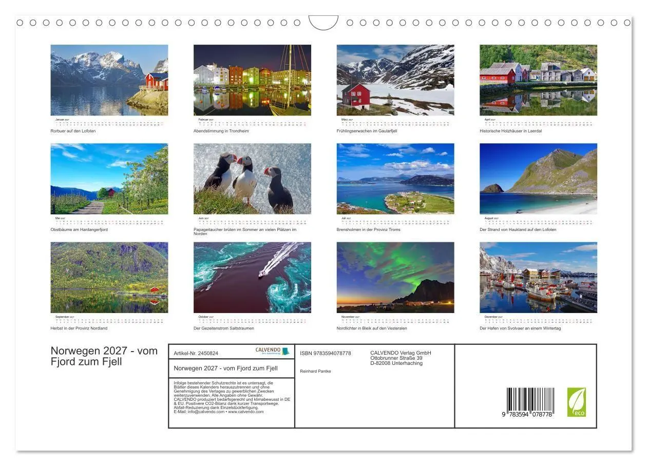 Bild: 9783594078778 | Norwegen 2027 - vom Fjord zum Fjell (Wandkalender 2027 DIN A3...