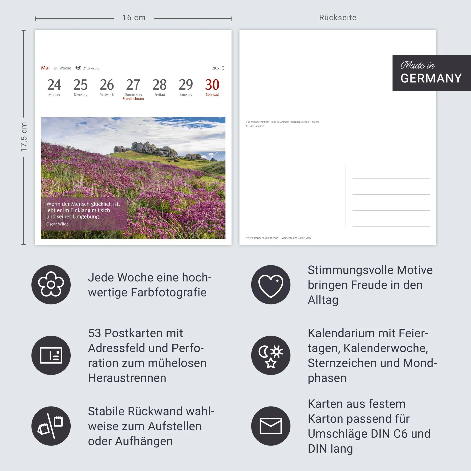 Bild: 9783840038778 | Momente des Glücks Postkartenkalender 2027 - Wochenkalender mit...