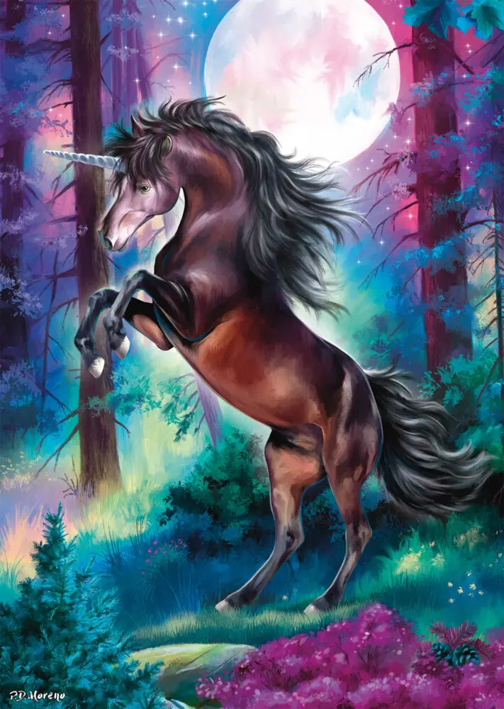 Bild: 4001504588878 | Einhorn bei Vollmond | Puzzles Standard 1.000 Teile | Spiel | 58887