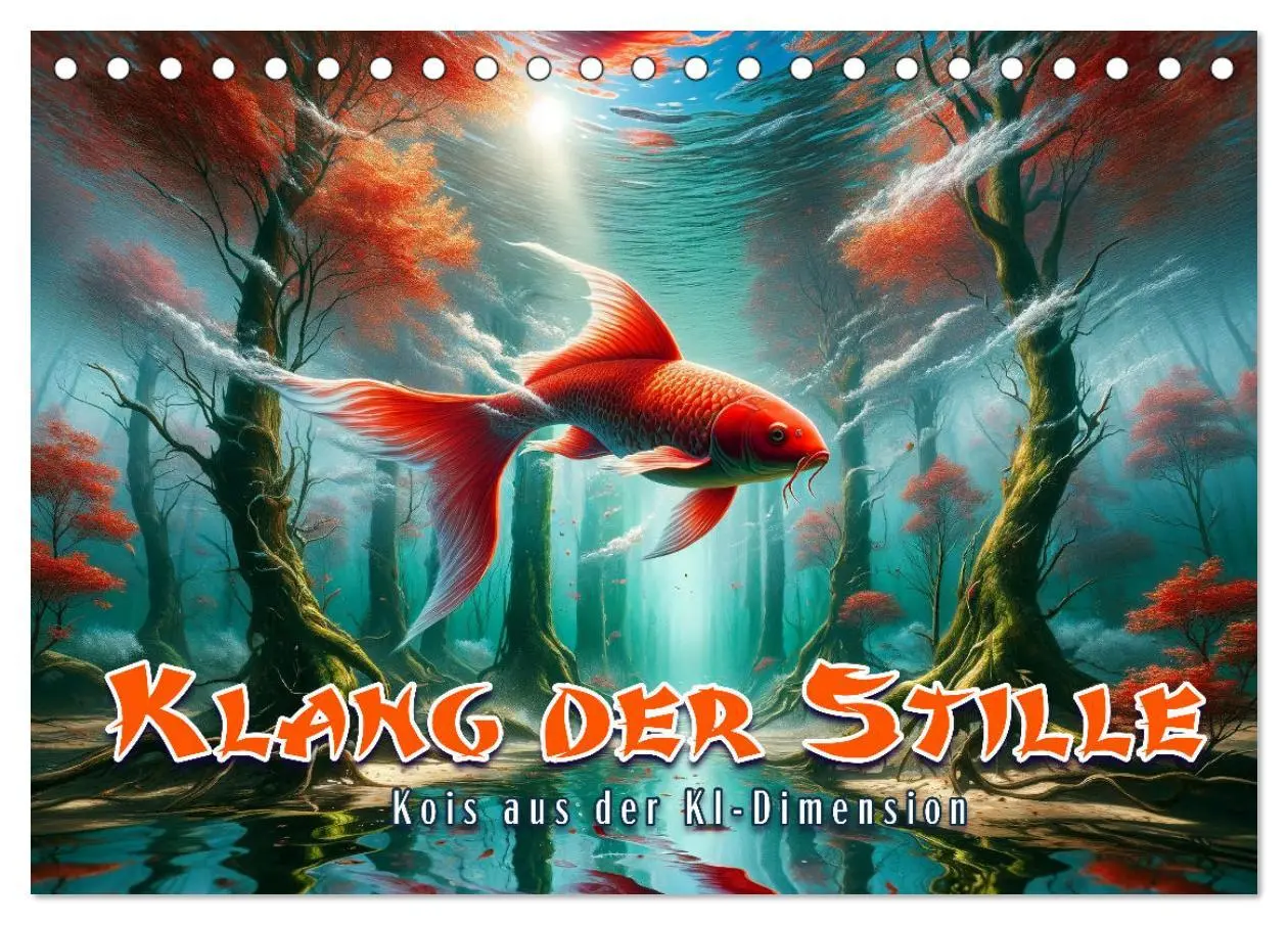 Cover: 9783457448878 | Klang der Stille - Kois aus der KI Dimension (Tischkalender 2026...