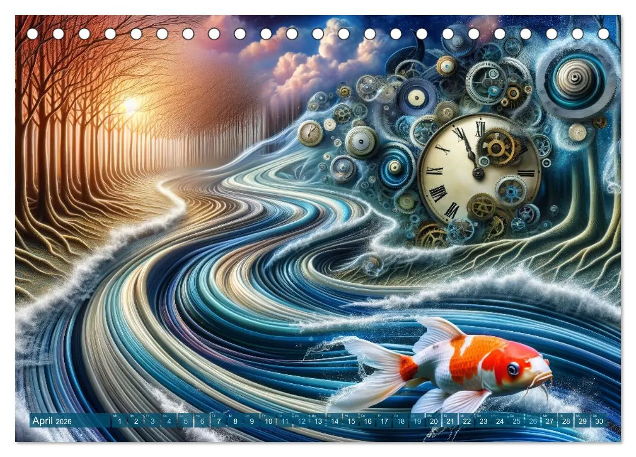 Bild: 9783457448878 | Klang der Stille - Kois aus der KI Dimension (Tischkalender 2026...