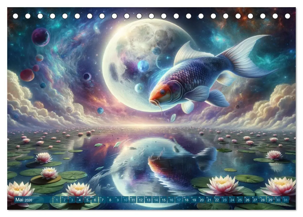 Bild: 9783457448878 | Klang der Stille - Kois aus der KI Dimension (Tischkalender 2026...