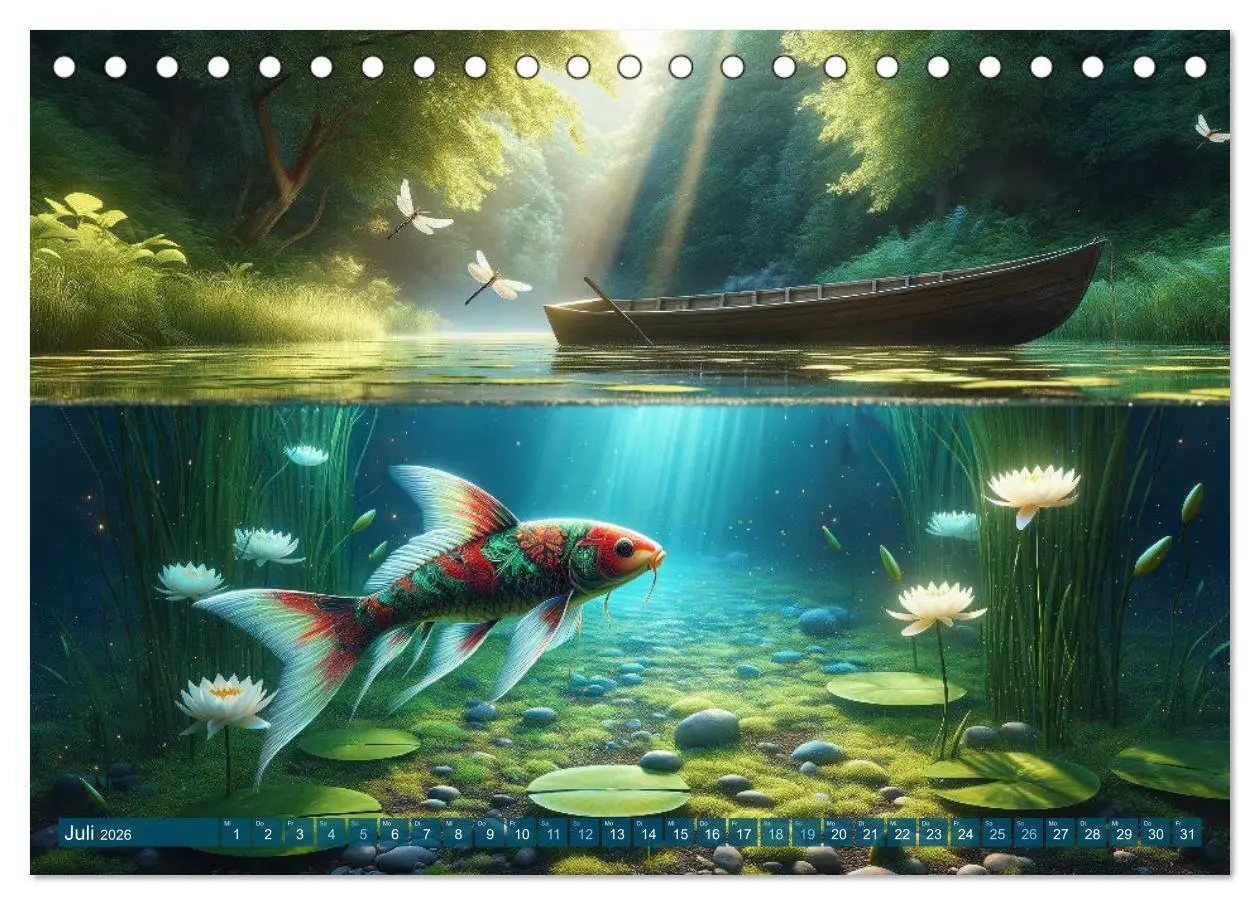 Bild: 9783457448878 | Klang der Stille - Kois aus der KI Dimension (Tischkalender 2026...
